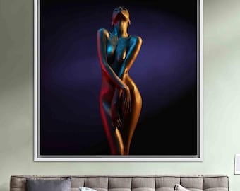 Sensual Body Art, Abstract Female Figure, Cotton Canvas Poster