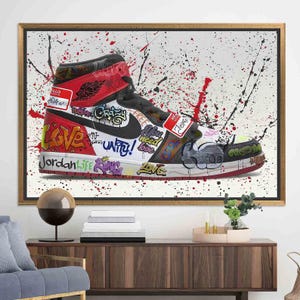 Shoe Hype Sneaker, Shoes Wall Art, Jordan Shoe Print, Air Sneaker, Shoes Graffiti Decor, Wall Art Decor, Air Shoes Decor,Air Jordan Wall Art