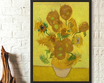 Van Gogh Sunflowers Print, Fine Art Cotton Canvas Poster