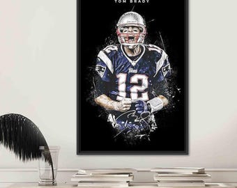 Tom Brady Art, Football Player Cotton Canvas, Gym Decor