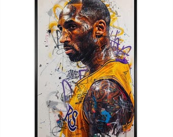 Kobe bryant grafitti canvas print | man cave decor | kobe bryant print | nba wall art | basketball lover