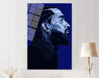 Nipsey Hussle Portrait, Rap Music Canvas Art Print