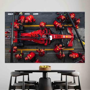 Charles Leclerc, Formula One Pit Stop, Ferrari Poster, Ferrari Lover Gift, Ferrari F1 Wall Art, Canvas Art, Racing Car Poster, Gift for Him,