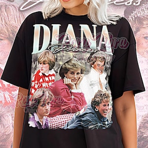 Camiseta de la época de la Princesa Diana, camiseta retro de moda de Diana, camiseta retro de princesa, look de elegancia atemporal