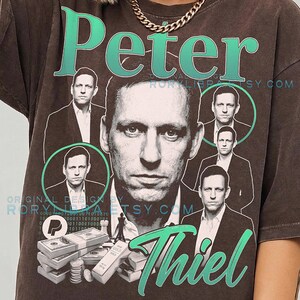 Peter Thiel Vintage Tech Investor Portrait Collage Comfort Colors® Tshirt, Startup Entrepreneur Fan Gift Tee