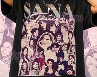 サナ TWICE シャツ、TWICE グラフィック Tシャツ、サナ TWICE Kpop