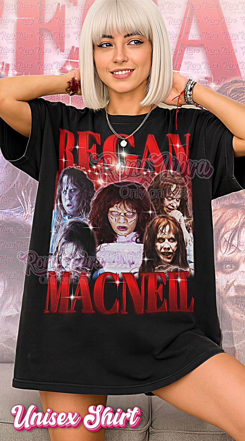 Regan MacNeil Bootleg Shirt, Regan MacNeil Retro Tees, Possessed Girl T-Shirt, Horror Vibe, Regan MacNeil Vintage Sweater image 1