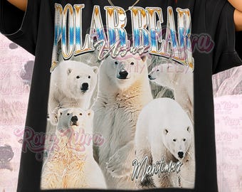 Shirt ijsbeer Ursus Maritimus, vintage Animal Nature Wildlife Arctic T-shirt, T-shirt jaren 90 retro throwback, trui ijsbeer