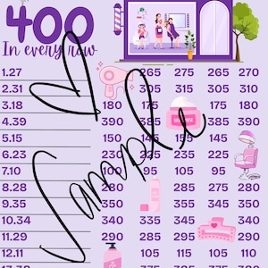 New 400 WTA bingo board