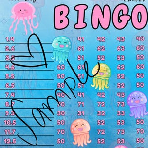 75 WTA bingo board