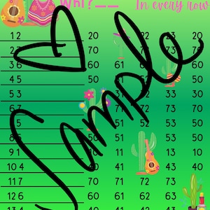 75 WTA bingo board