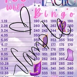 400 WTA bingo board