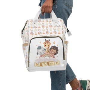 Bolsa de pañales personalizada y bonita: nombre del bebé, bolsa de pañales personalizada, regalo para baby shower, bolsa de viaje para mamá, organizador de guardería