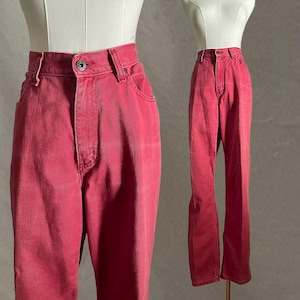 Red Mom Jeans Vintage 90s | size 12 size large | LL Bean | relaxed fit | Retro