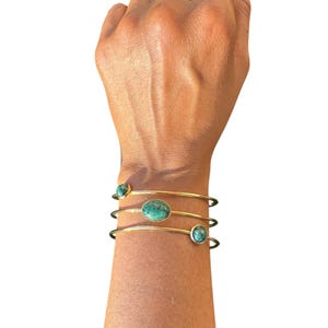 Gold-plated stainless steel bangle bracelet,