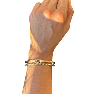 Gold-plated stainless steel bangle bracelet,