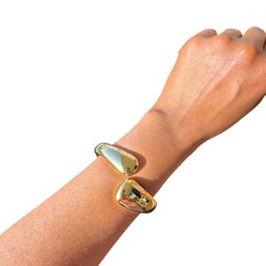 Gold-plated stainless steel bangle bracelet,
