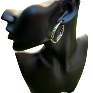 Silver stainless steel hoop earring,