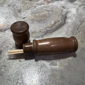 Natural Walnut, Pill box or Toothpick holder for purse or Pocket.