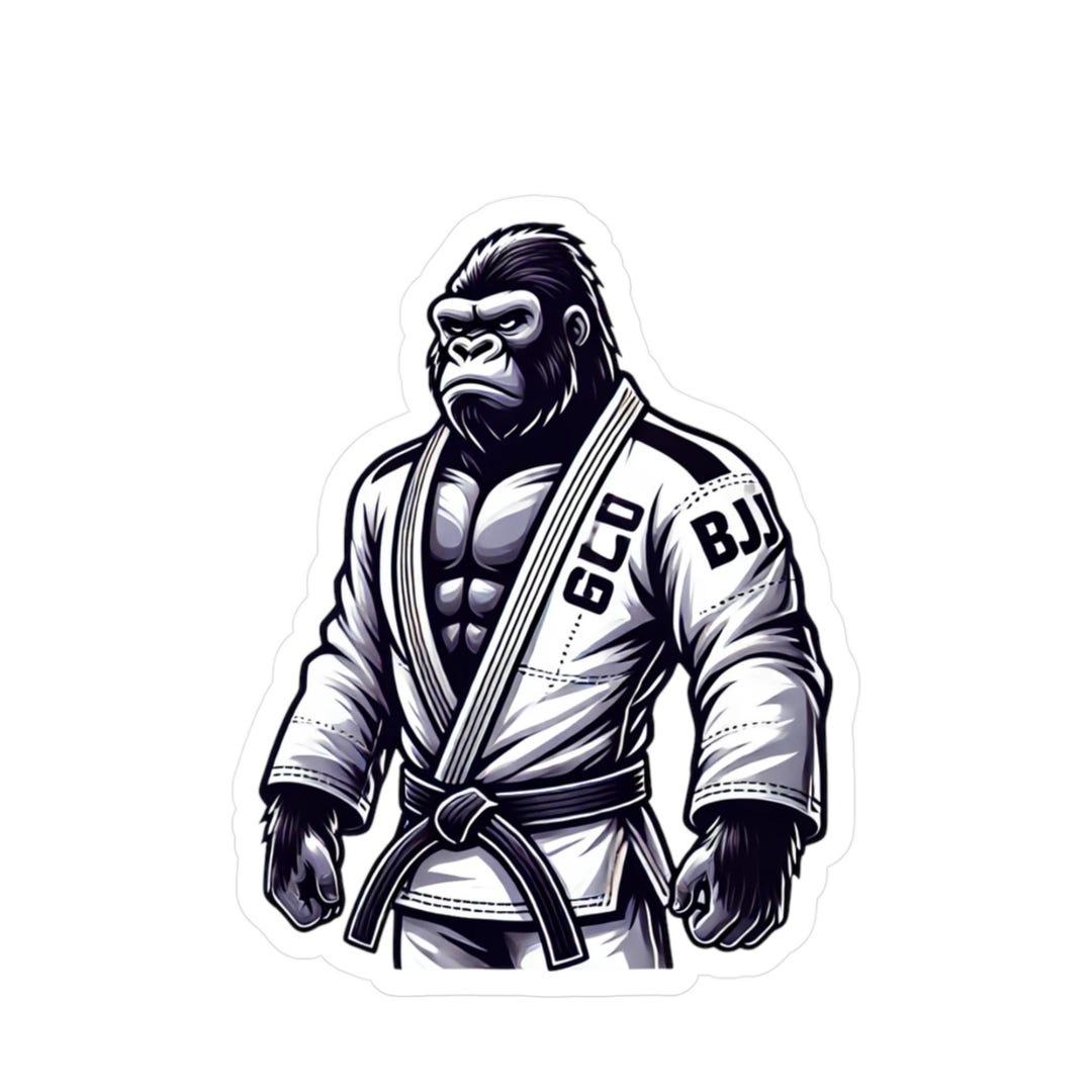 Premium AI Image | Anthropomorphic Gorilla wearing bjj jiujitsu kimono