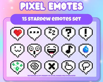 15 Stardew Valley Inspired Pixel Emotes Set | Twitch | YouTube | Discord