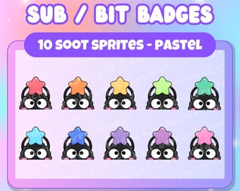 Soot Sprites Badges Ghibli Inspired for Twitch, YouTube or Discord - Pastel Set