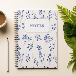 Blumen Journal, Christliches Notizbuch, Gebetstagebuch, Geschenk für Sie, Liniertes Spiral Notizbuch - Christliches Geschenk für Frauen