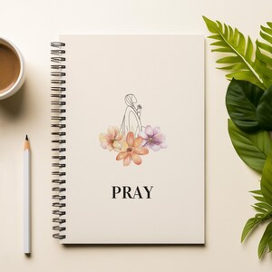 Christian Journal - Ruled Line, Prayer Notebook, Gift for Christian Women, Gift for Her, Spiral Notebook