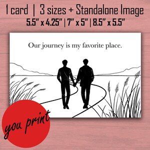 LGBTQ+ - Imprimible - Blanco y negro - Tarjeta de felicitación del Día de San Valentín - ¡Ideal para impresoras láser!