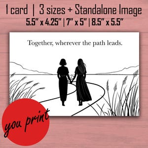 LGBTQ+ - Imprimible - Blanco y negro - Tarjeta de felicitación del Día de San Valentín - ¡Ideal para impresoras láser!