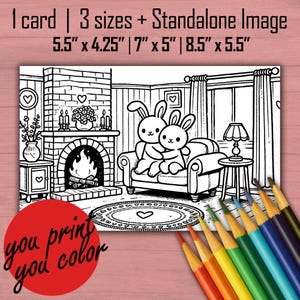 Para imprimir - Lineart para colorir - Cartão de felicitações para o dia dos namorados