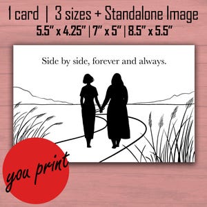 LGBTQ+, cuerpos diversos - Imprimible - Blanco y negro - Tarjeta de felicitación del Día de San Valentín - ¡Ideal para impresoras láser!