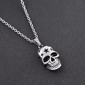 STARZ + SKULLZ, Modern Skull Cremation Ash Pendant Necklace Gift, comes with mini funnel set, Halloween, Memorial, or Holiday Present