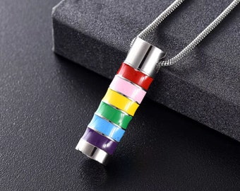 Rainbow Bridge Pendant Memorial Cremation Ash Pendant Necklace for Dogs and Cats, comes with mini funnel set
