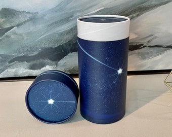 Large (12"x5") - Shooting Star - Biodegradable Scatter Tube, Paper Urn, Biodegradable Urn, Water Burial, Cremated Ashes