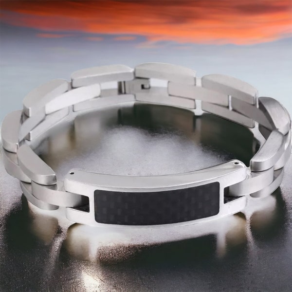 Men's Stainless Steel Chain Link Cremation Memorial Bracelet, Unisex, for Ashes, Cremation, Pets, Jewelry