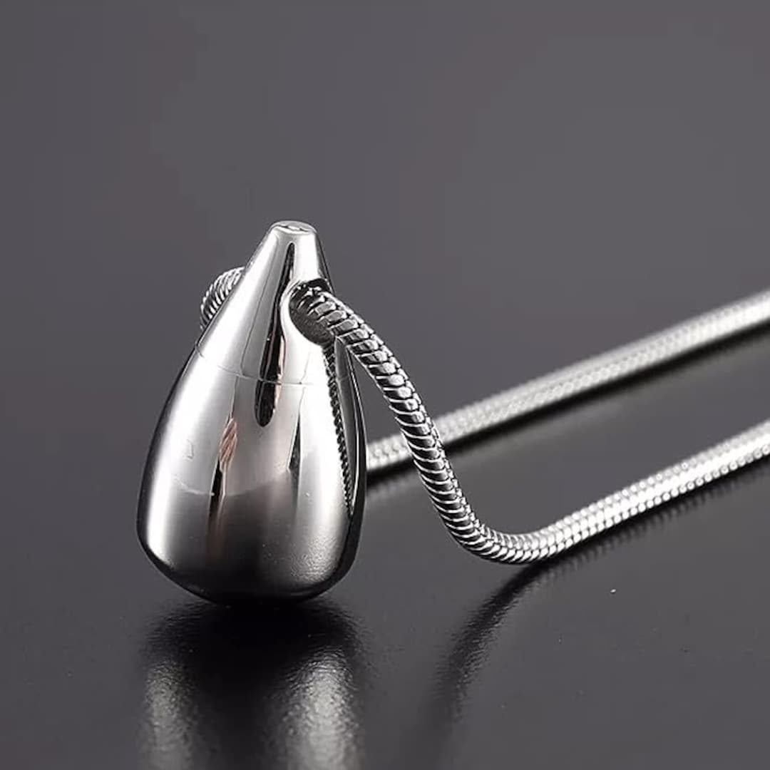 TEAR DROP an Exquisite Memento Necklace for Ashes, Timeless Memorial Jewelry With Stunning
