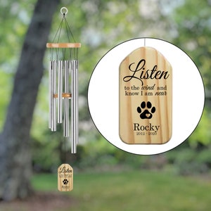 Personalized Engrave Pet Memorial Outdoor Wind Chime-Pet Lose Remembering Gift - Outdoor Dog Cat Loss Sign for Garden
