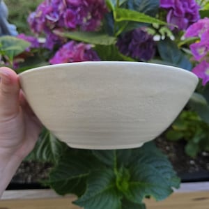 Handmade Stoneware Large Bowl - Cream/Beige Glaze