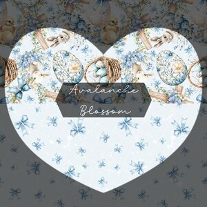 Seamless Blue Easter Pattern | Cute Bunny, Chick, Floral and Egg Spring | Pastel Watercolor Design | Crafts, Scrapbooking, Commercial Use
