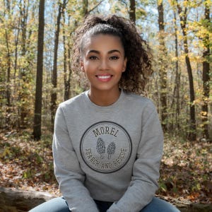 Morel Search and Rescue Sweatshirt, Mushroom Hunter Gift, Fungi Lover Jumper, Outdoor Adventure Clothing, Woodland Forager Top