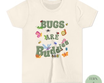Kinder 'Bugs Are Buddies' Jugend-T-Shirt - Retro Cartoon Insekt Shirt