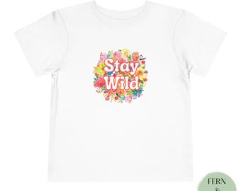 Stay Wild Floral Toddler Tee: Boho Nature Lover Kids Shirt