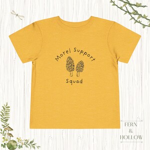 Toddler Short Sleeve Tee - Morel Support Squad Mushroom Hunting Tshirt, Kids Graphic Tee, Children&#39;s Mushroom Lover Shirt, Nature Outdoors