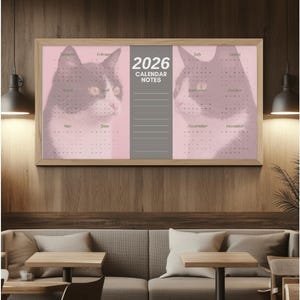 2026 Cat-Themed Aesthetic Calendar – Digital Download