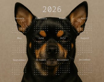 Calendario de Chihuahua 2026: Divertido arte mural imprimible (Descarga digital en PDF y PNG)