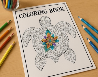 Mandala Sea Turtle Coloring Book | Digital Download | 6x9" | 10 Pages of Relaxing Intricate Designs
