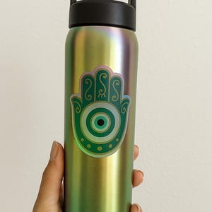 Hamsa Hand Protection Sticker – Evil Eye Amulet Design - Holographic stickers