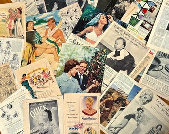 50 Piece Pack of Original Vintage Magazine Pages - Collage, Scrapbooking, Collectibles