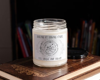 Aquarius Zodiac Candle: Floral Constellation Design
